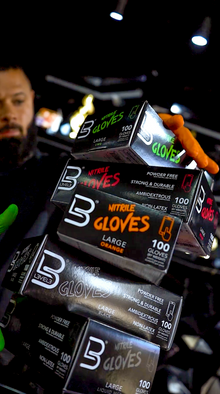 L3VEL3 Professional Nitrile Gloves 100 Pack Latex-Free