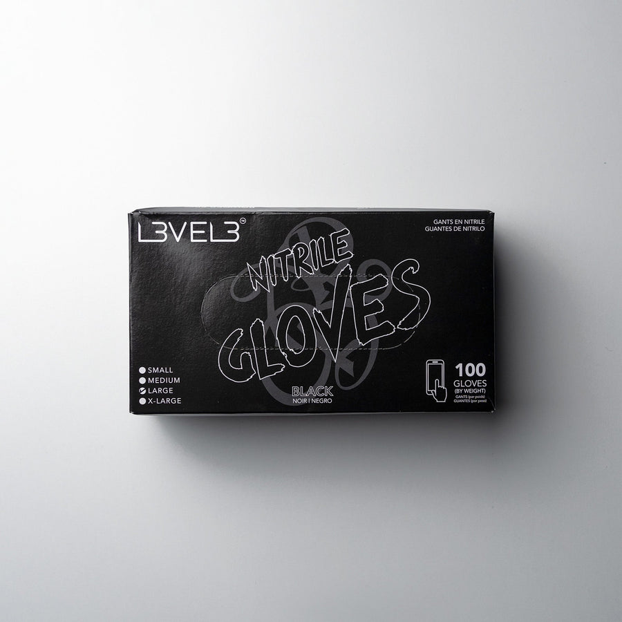 L3VEL3 Professional Nitrile Gloves 100 Pack Latex-Free
