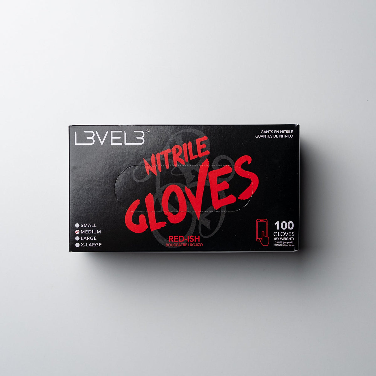 L3VEL3 Professional Nitrile Gloves 100 Pack Latex-Free